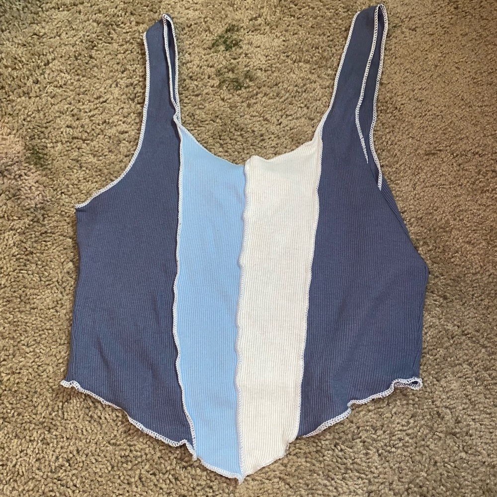 Hollister Multi-Blue Crop Tank Top